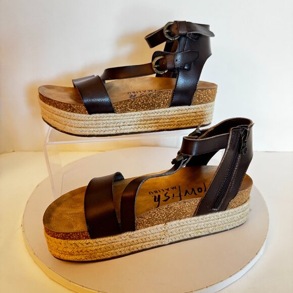 Blowfish Malibu Tanna Platform Strap Wedge Sandal Women Size 8 Brown - Picture 6 of 16